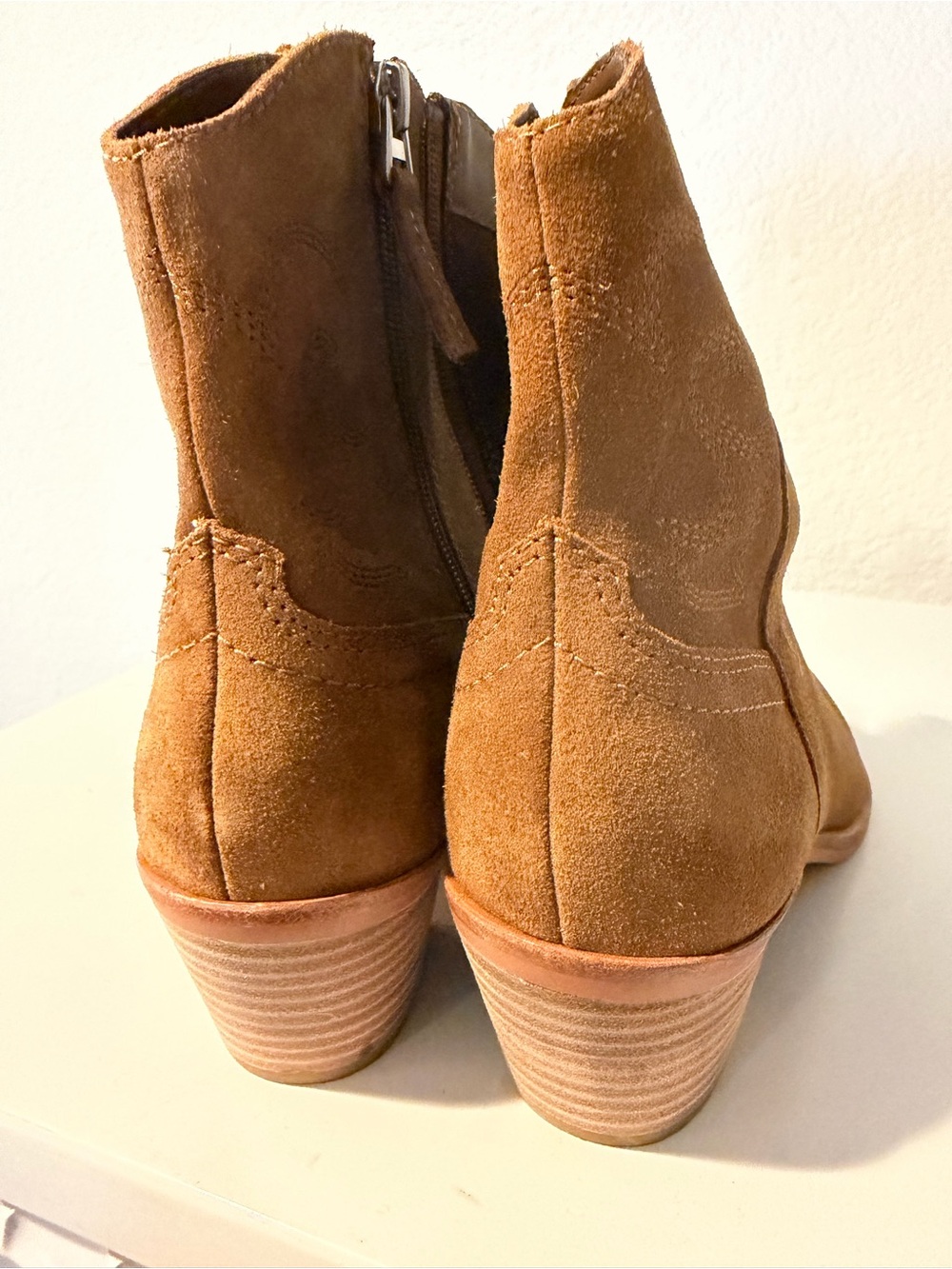 Dolce Vita Suede Ankle Bootie in Chestnut Brown - Picture 4 of 6